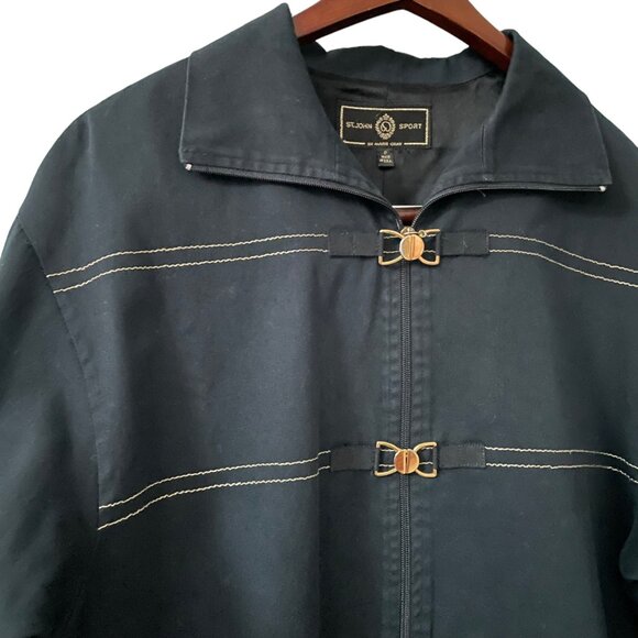 Vintage St. John Sport Dark Navy Toggle Up Jacket 2P Classic Nautical Old Money - Picture 3 of 8